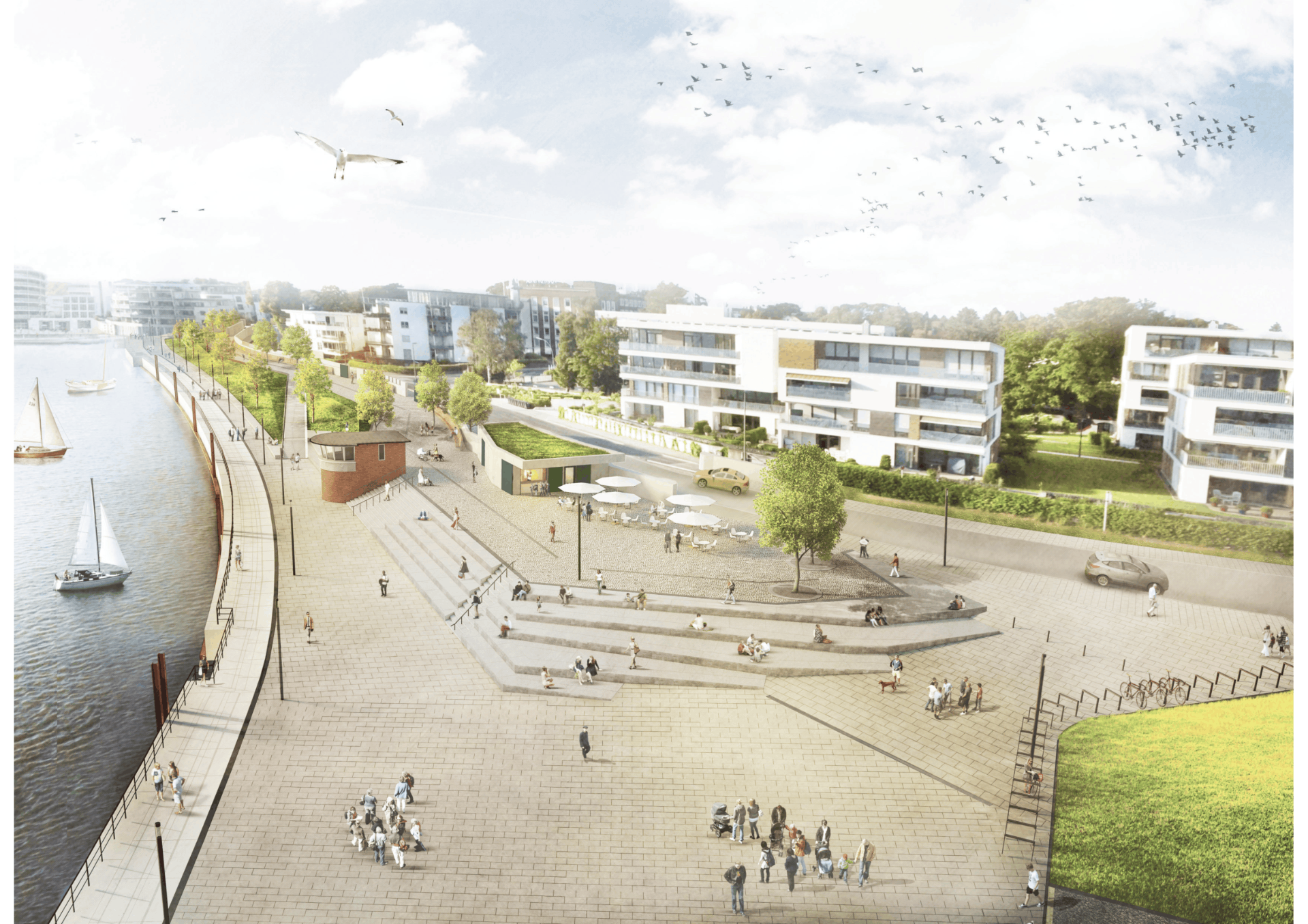Elbpromenade in Wedel an der Elbe